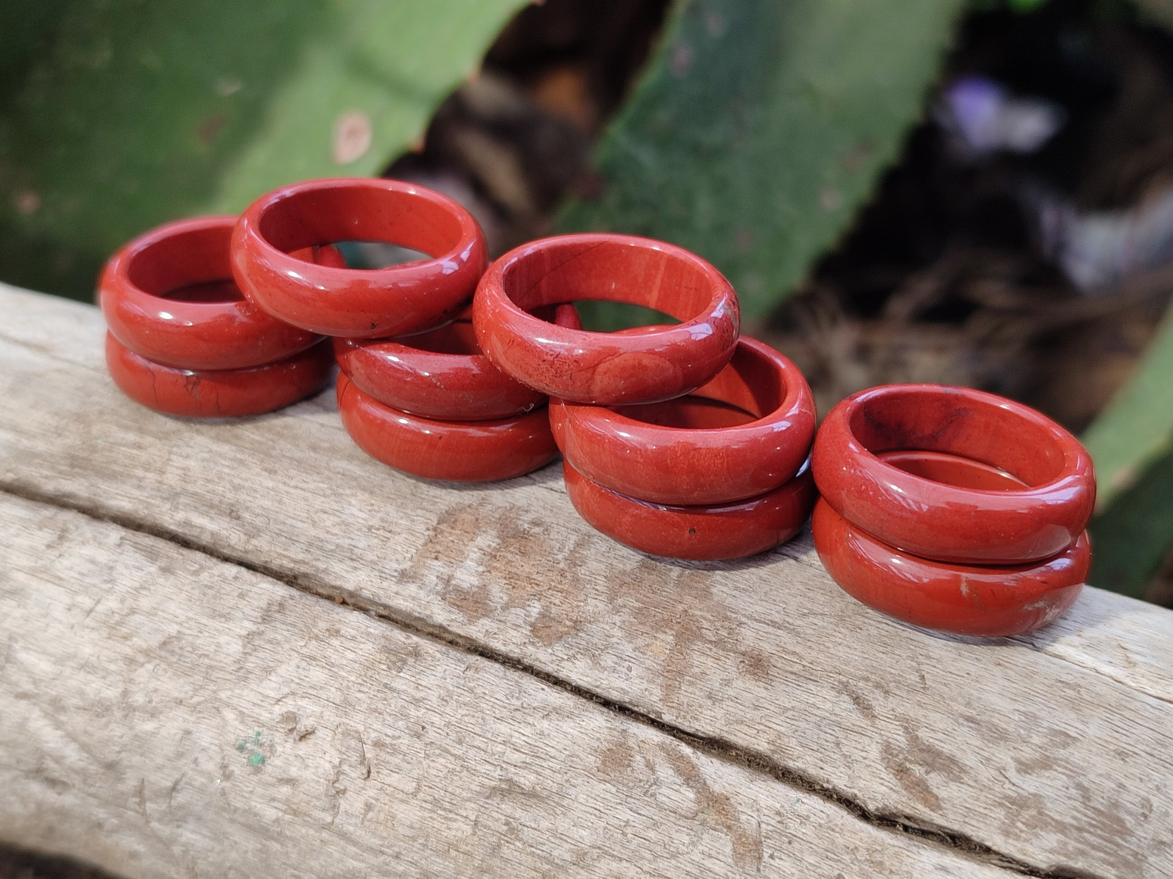 Hand Made 16.5mm Red Jasper Rings - sold per item - From South Africa - Toprock Gemstones and Minerals 