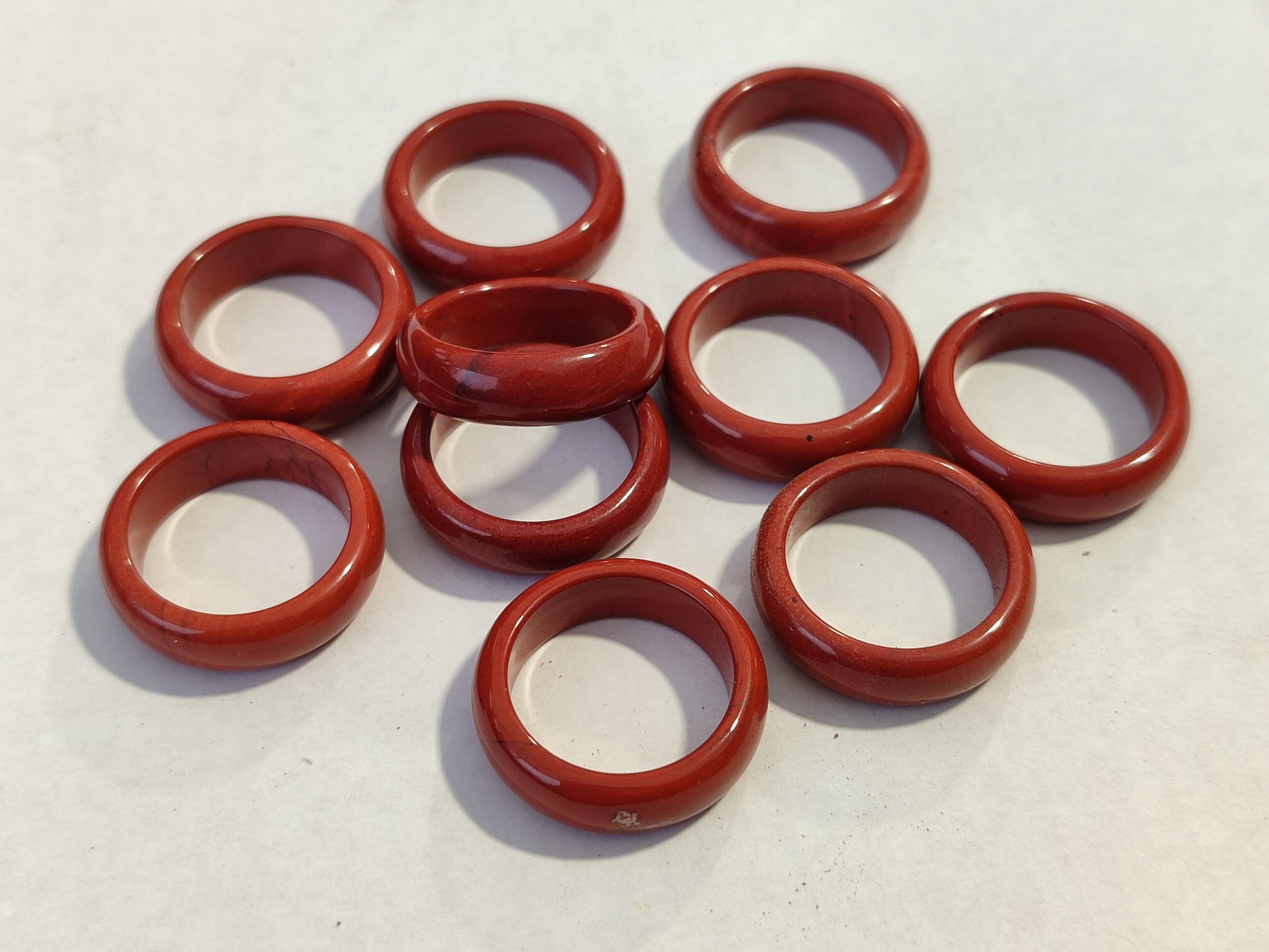 Hand Made 16.5mm Red Jasper Rings - sold per item - From South Africa - Toprock Gemstones and Minerals 