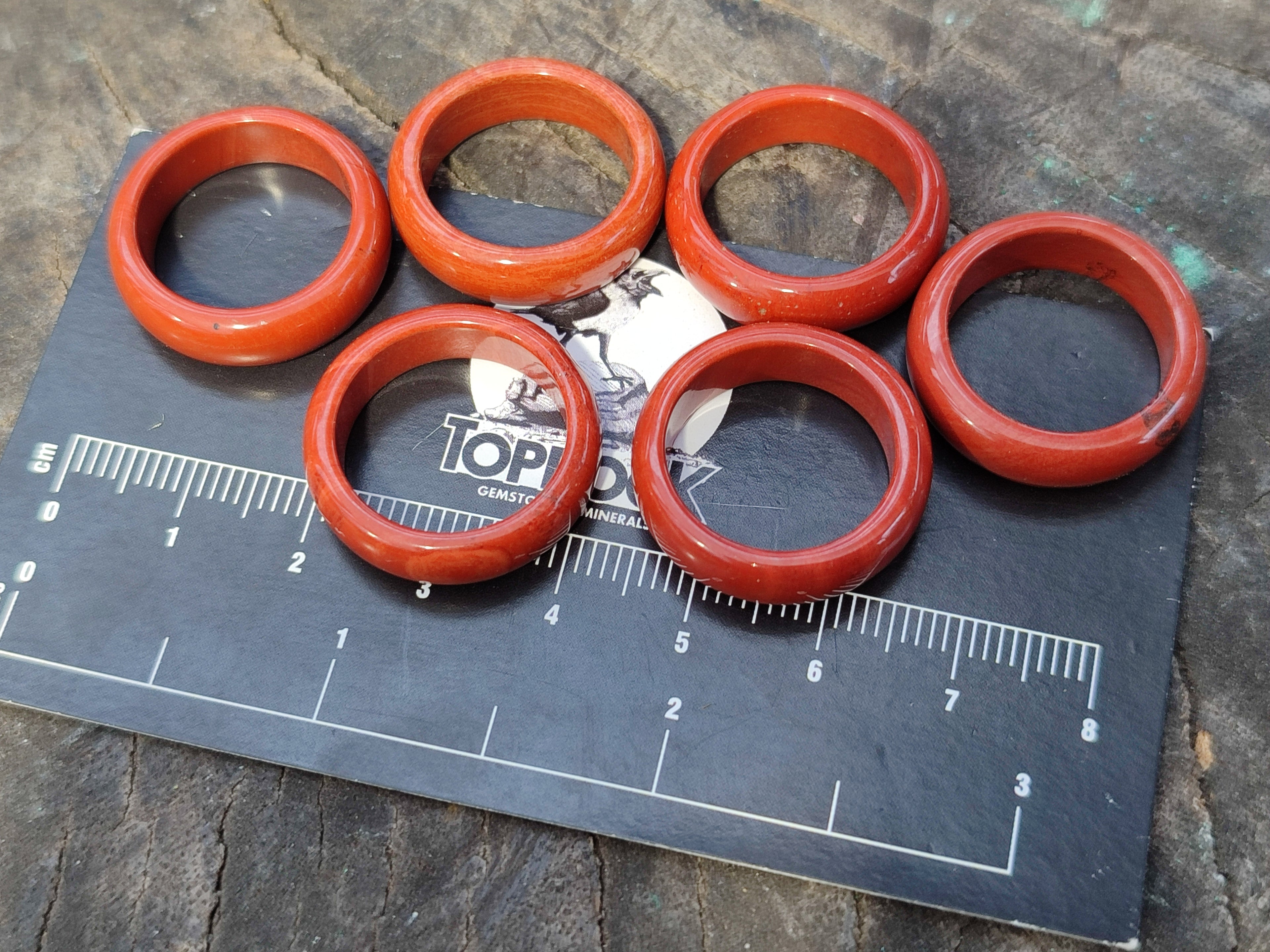 Hand Made 16.5mm Red Jasper Rings - sold per item - From South Africa - Toprock Gemstones and Minerals 