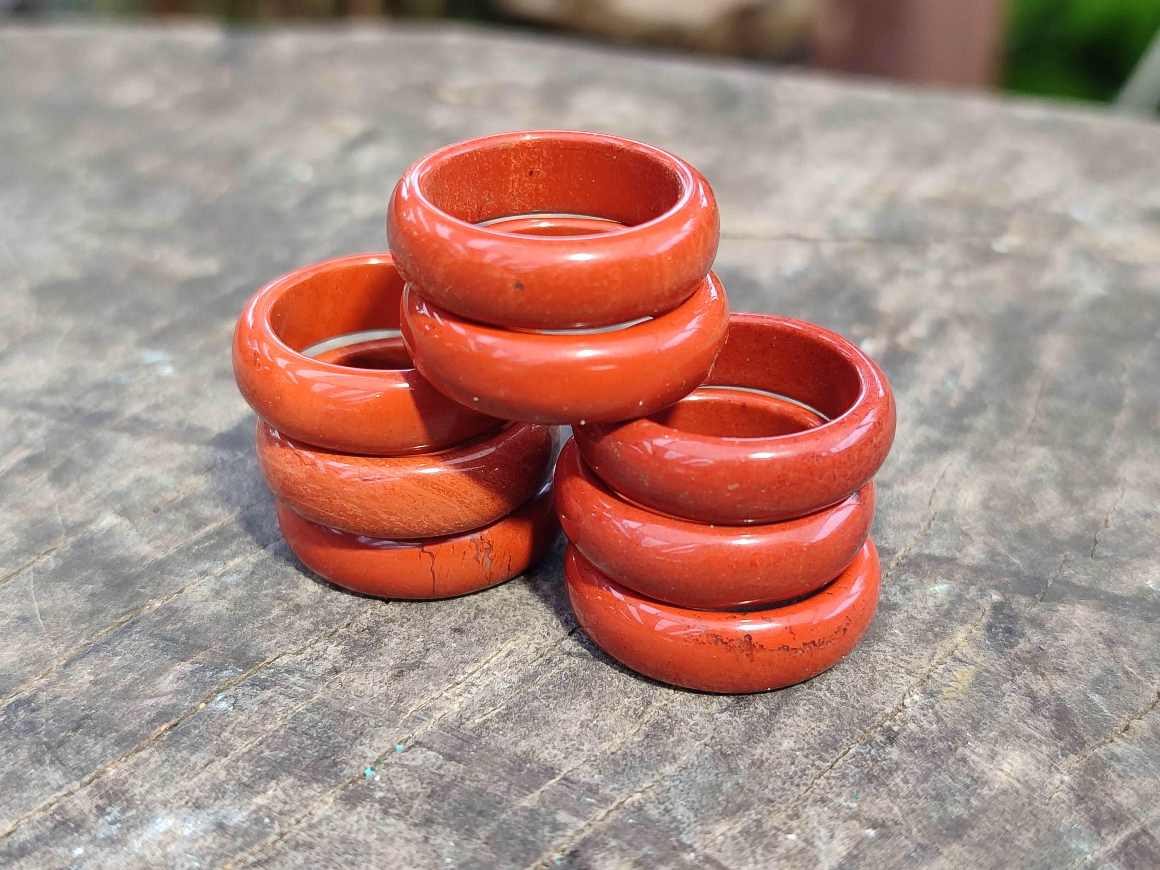 Hand Made 16.5mm Red Jasper Rings - sold per item - From South Africa - Toprock Gemstones and Minerals 
