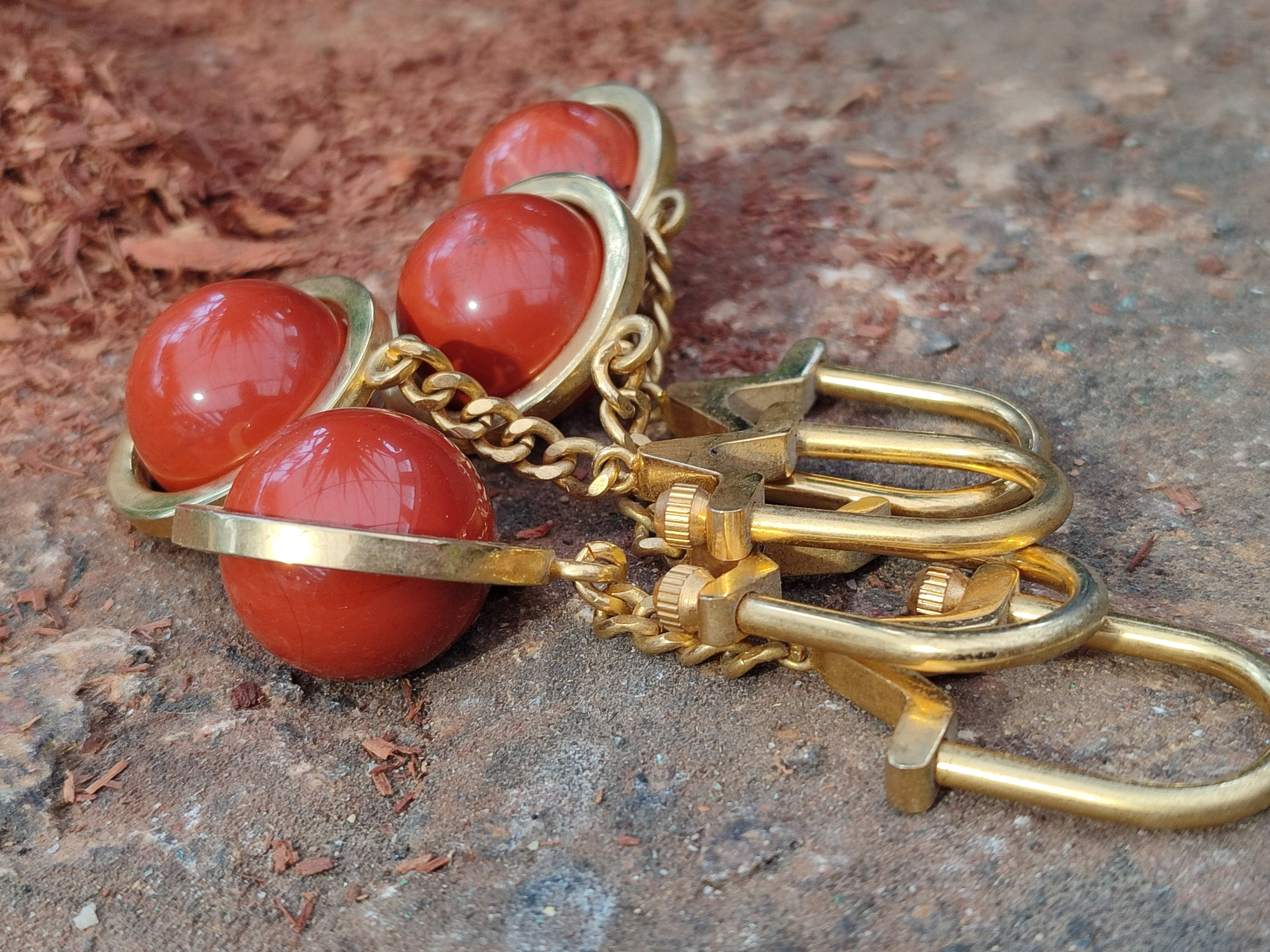 Hand Made Red Jasper Keyring - sold per item - From South Africa - Toprock Gemstones and Minerals 