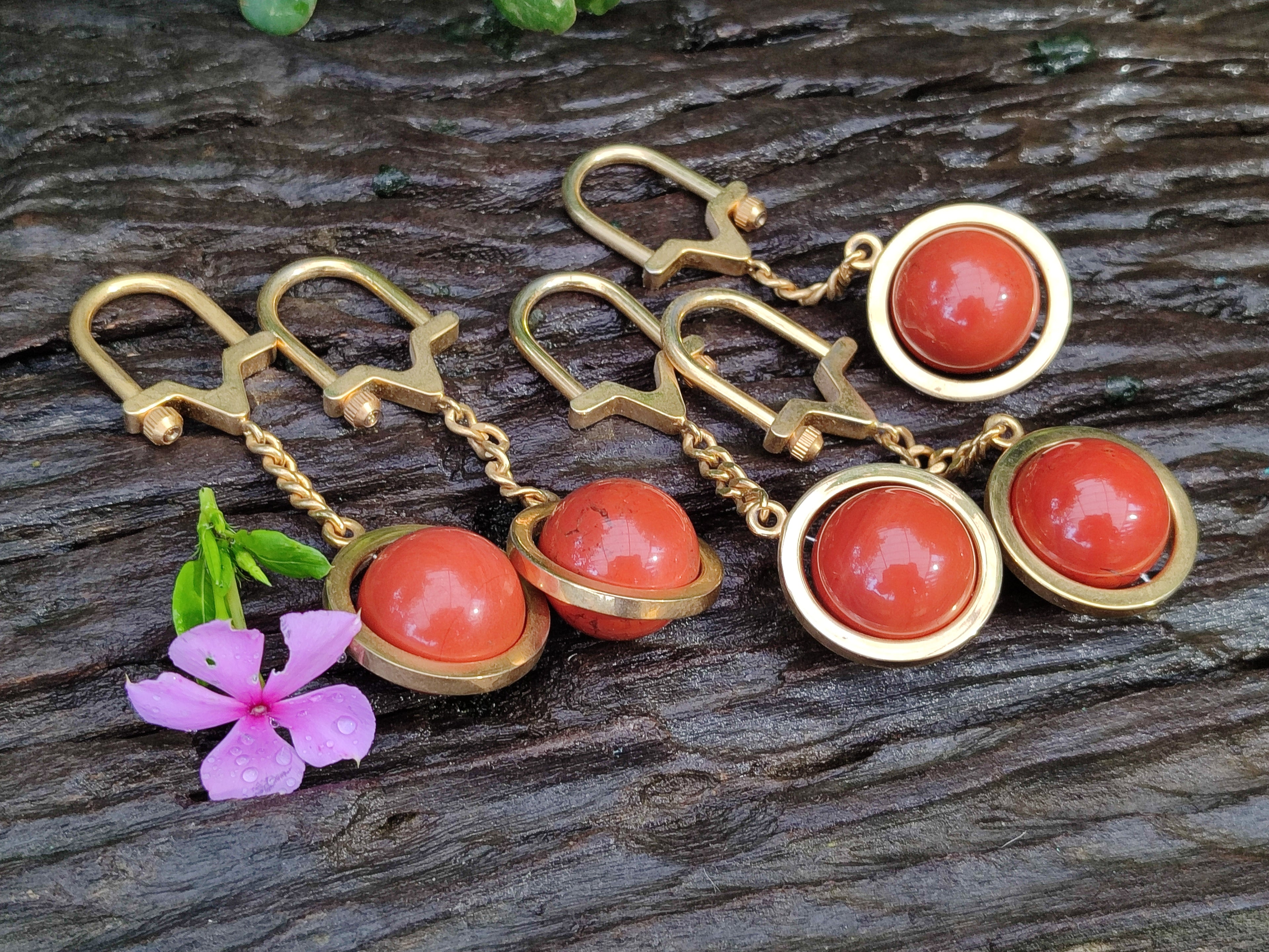 Hand Made Red Jasper Keyring - sold per item - From South Africa - Toprock Gemstones and Minerals 