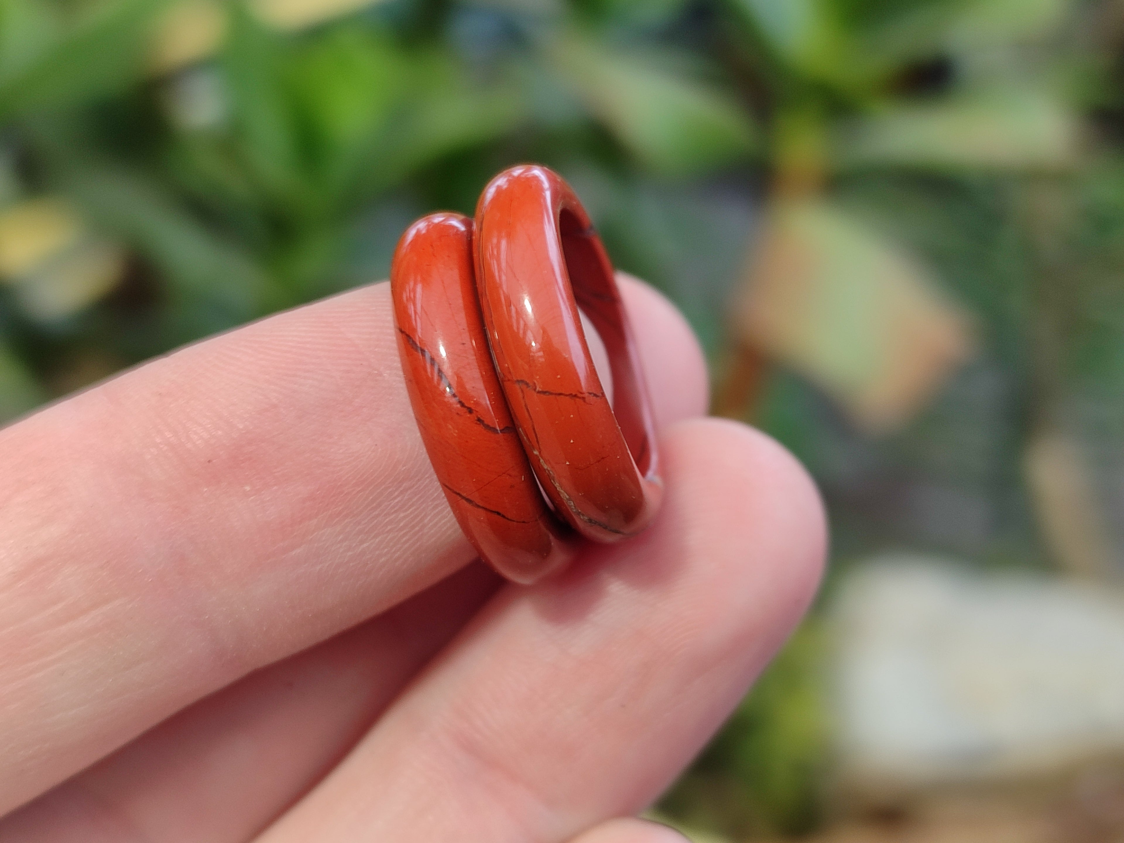 Hand Made 15.5mm Red Jasper Rings - sold per item - From South Africa - Toprock Gemstones and Minerals 