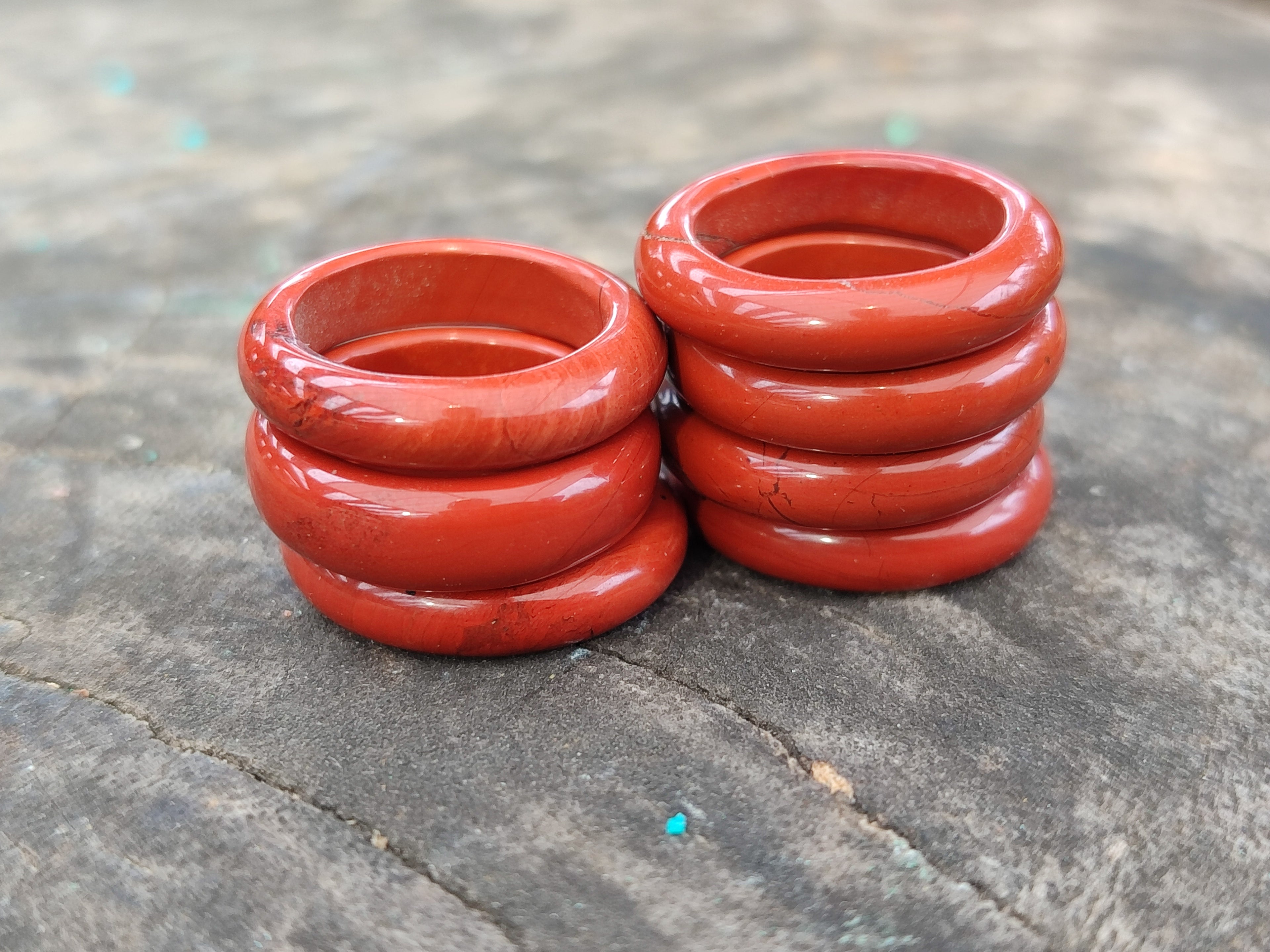 Hand Made 15.5mm Red Jasper Rings - sold per item - From South Africa - Toprock Gemstones and Minerals 