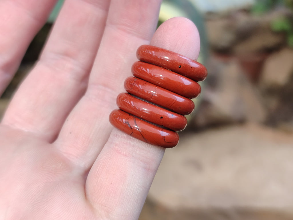 Hand Made 15.5mm Red Jasper Rings - sold per item - From South Africa - Toprock Gemstones and Minerals 
