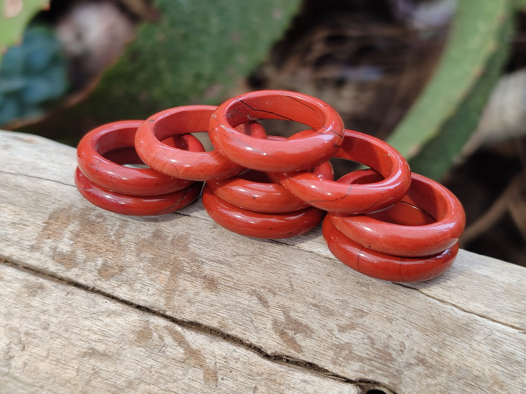 Hand Made 15.5mm Red Jasper Rings - sold per item - From South Africa - Toprock Gemstones and Minerals 
