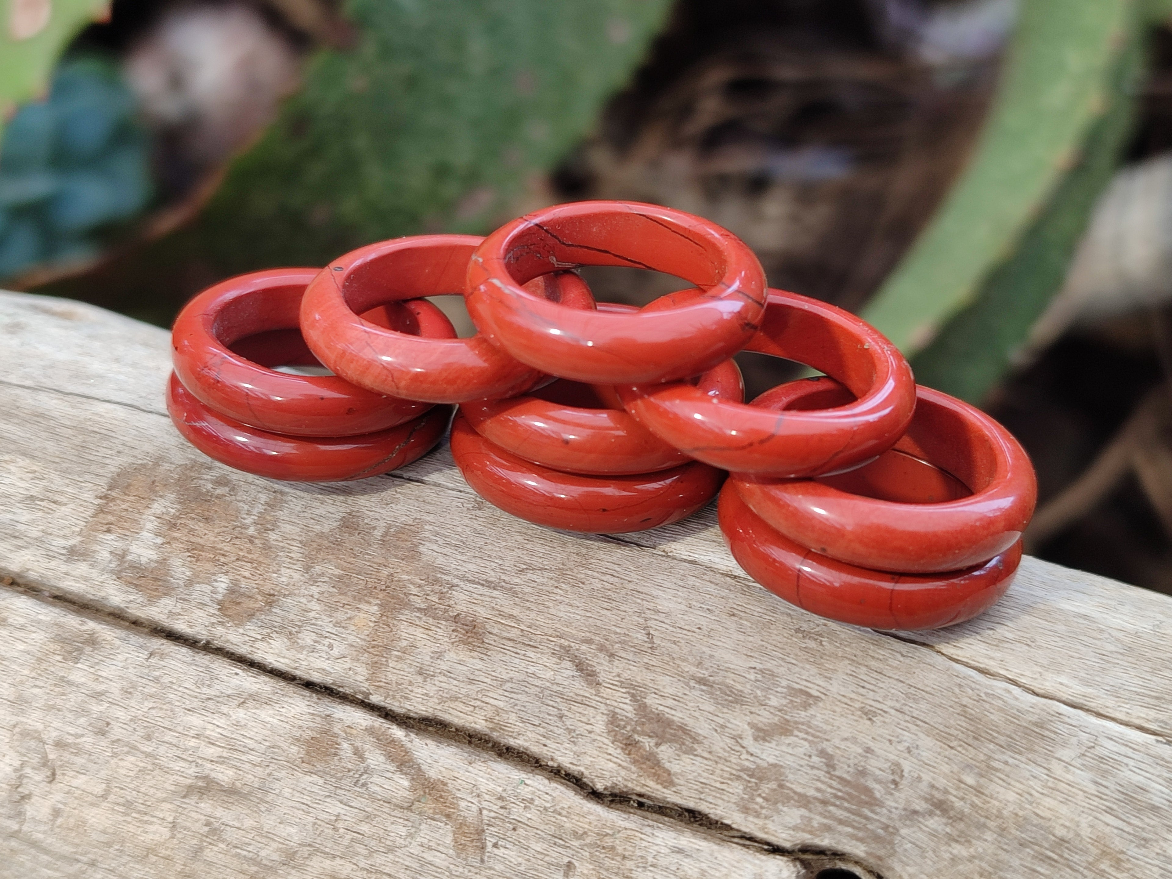 Hand Made 15.5mm Red Jasper Rings - sold per item - From South Africa - Toprock Gemstones and Minerals 