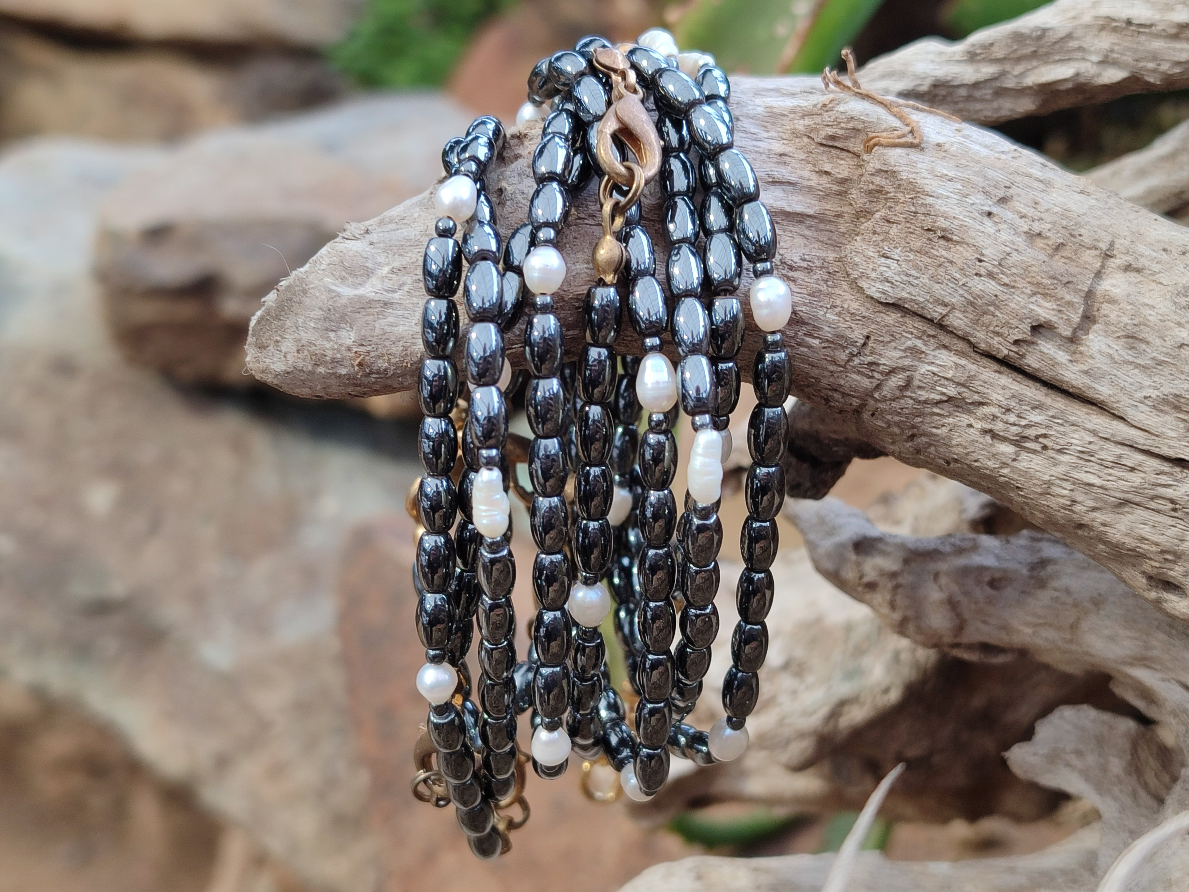 Hand Made Hematite Bead Bracelets - sold per item - From South Africa - Toprock Gemstones and Minerals 