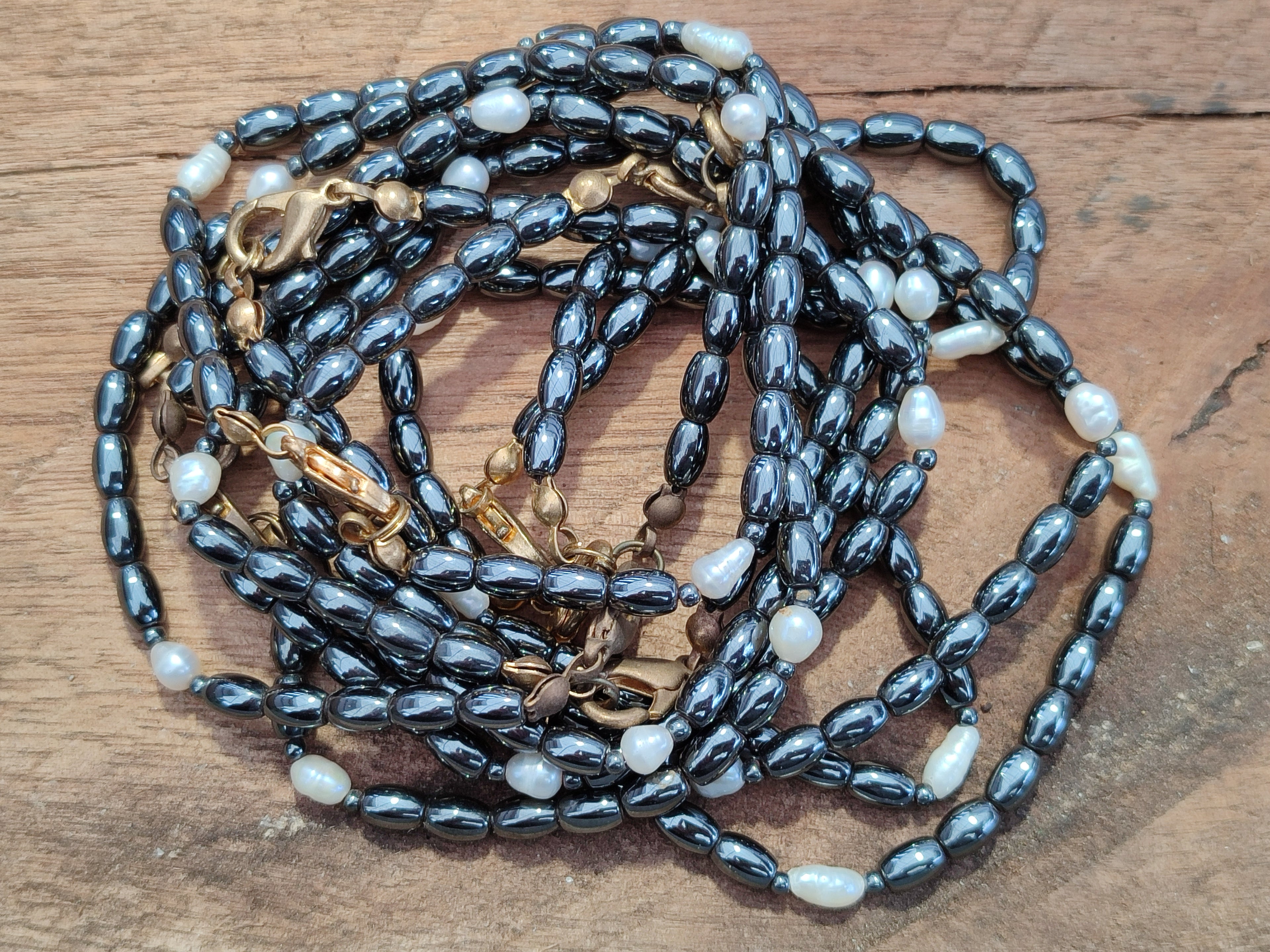 Hand Made Hematite Bead Bracelets - sold per item - From South Africa - Toprock Gemstones and Minerals 