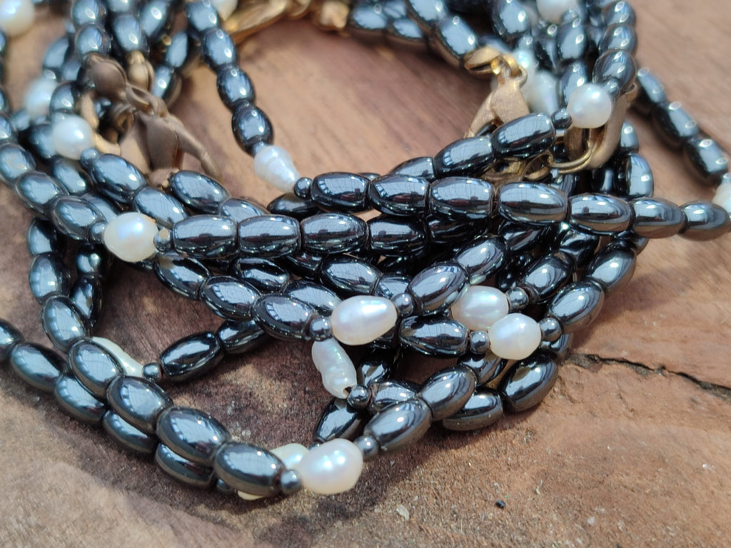 Hand Made Hematite Bead Bracelets - sold per item - From South Africa - Toprock Gemstones and Minerals 