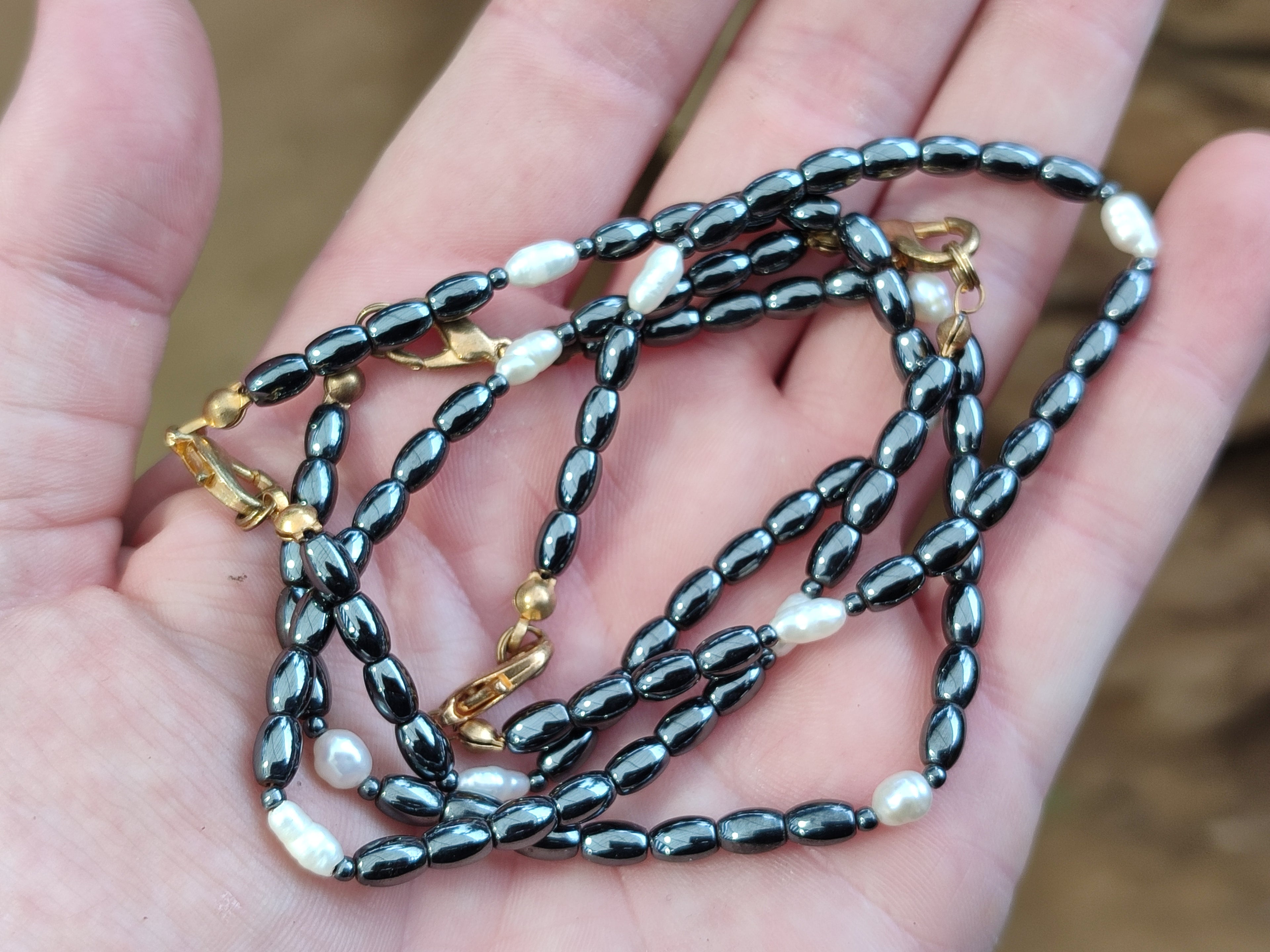 Hand Made Hematite Bead Bracelets - sold per item - From South Africa - Toprock Gemstones and Minerals 