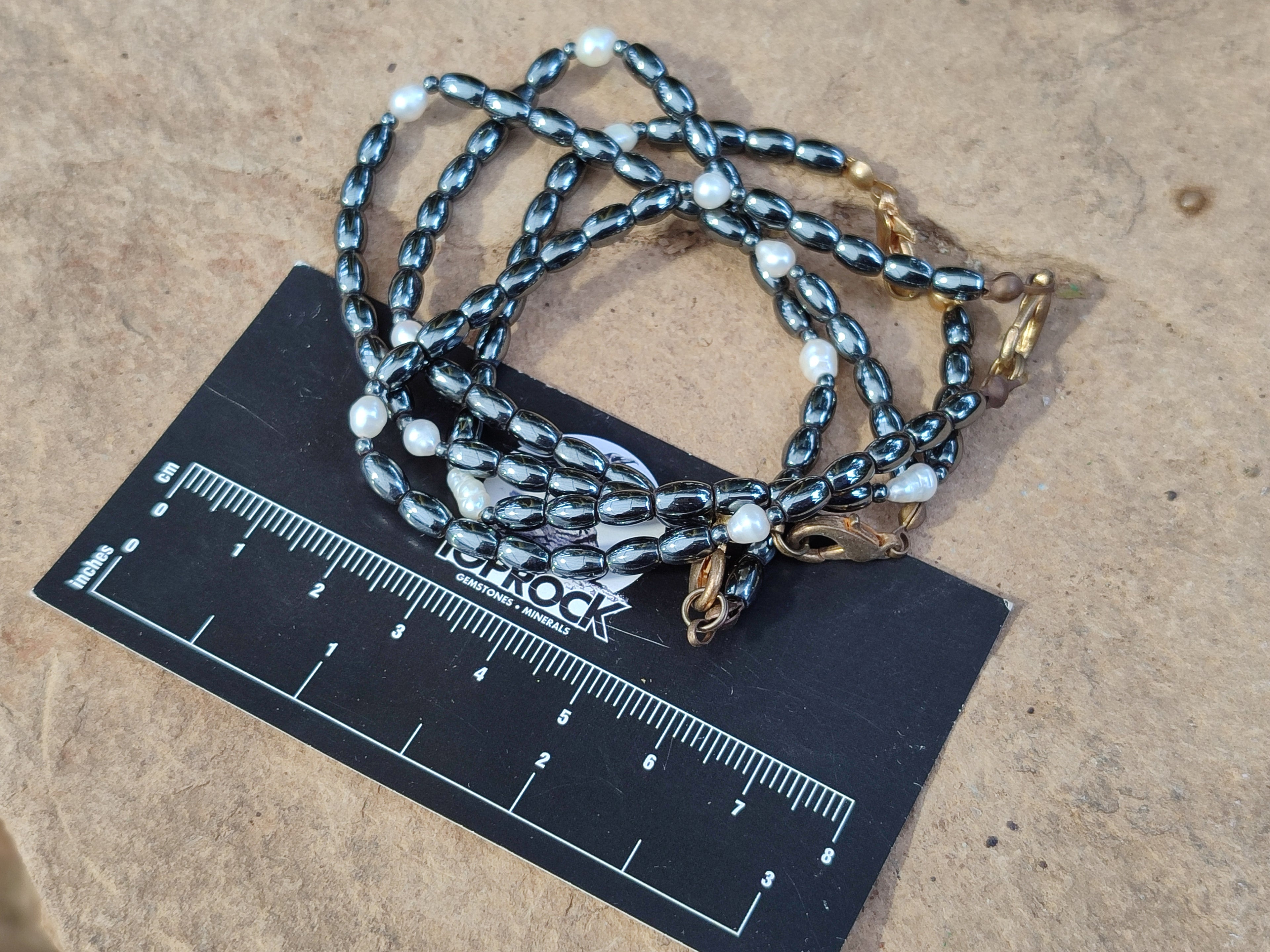 Hand Made Hematite Bead Bracelets - sold per item - From South Africa - Toprock Gemstones and Minerals 