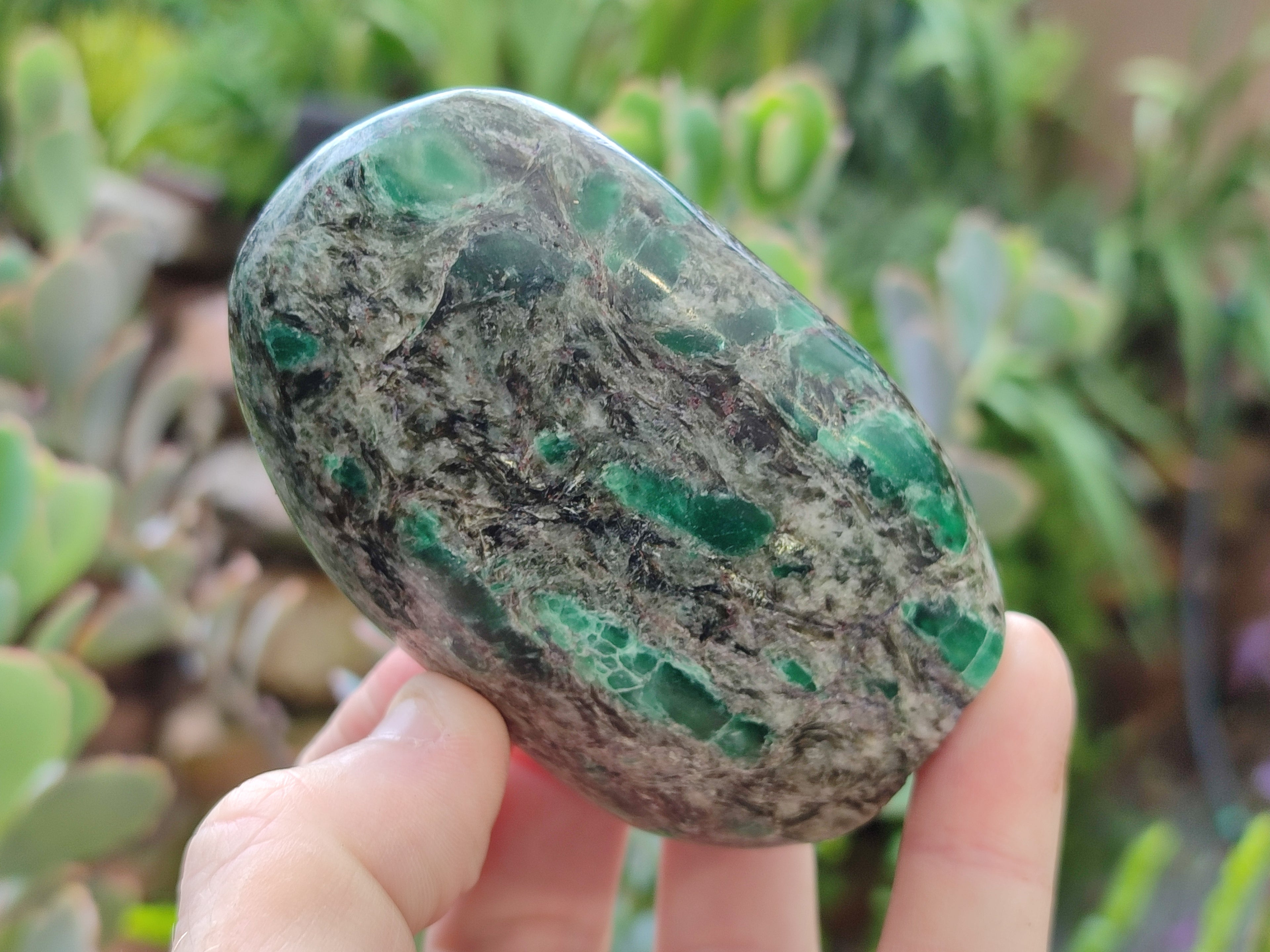 Polished Emerald Mica In Matrix Standing Free Forms x 6 From Mutoko, Zimbabwe - Toprock Gemstones and Minerals 