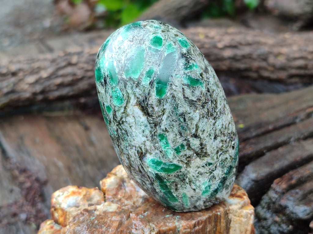 Polished Emerald Mica In Matrix Standing Free Forms x 6 From Mutoko, Zimbabwe - Toprock Gemstones and Minerals 