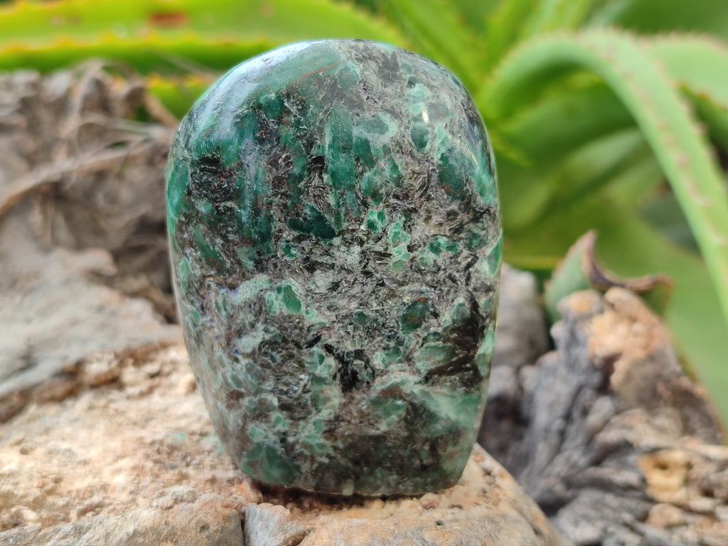 Polished Emerald Mica In Matrix Standing Free Forms x 6 From Mutoko, Zimbabwe - Toprock Gemstones and Minerals 