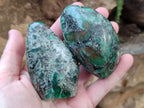 Polished Emerald Mica In Matrix Standing Free Forms x 6 From Mutoko, Zimbabwe - Toprock Gemstones and Minerals 