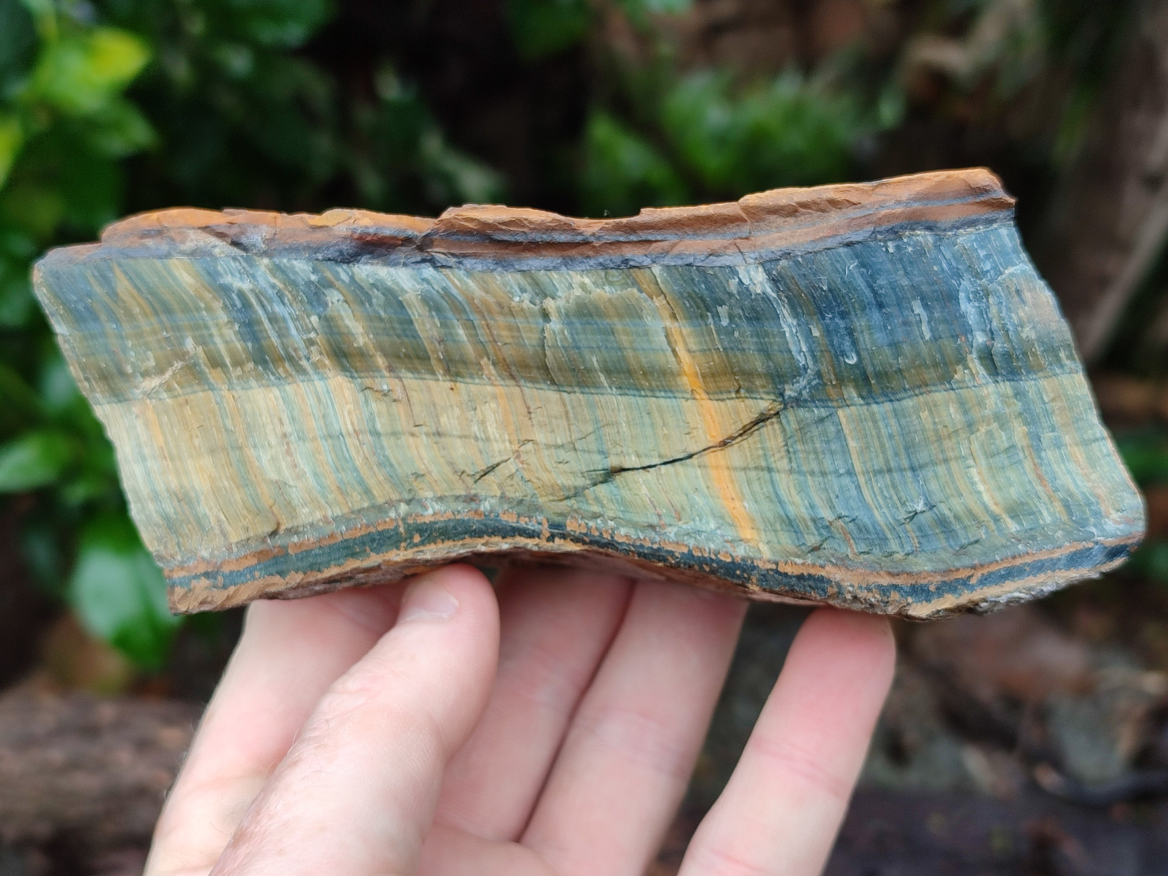 Polished On One Side Tiger's Eye Slabs x 2 From Prieska, South Africa - Toprock Gemstones and Minerals 