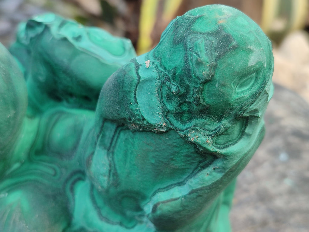 Natural Etched Silky Malachite Stalactite Specimen x 1 From Congo - Toprock Gemstones and Minerals 