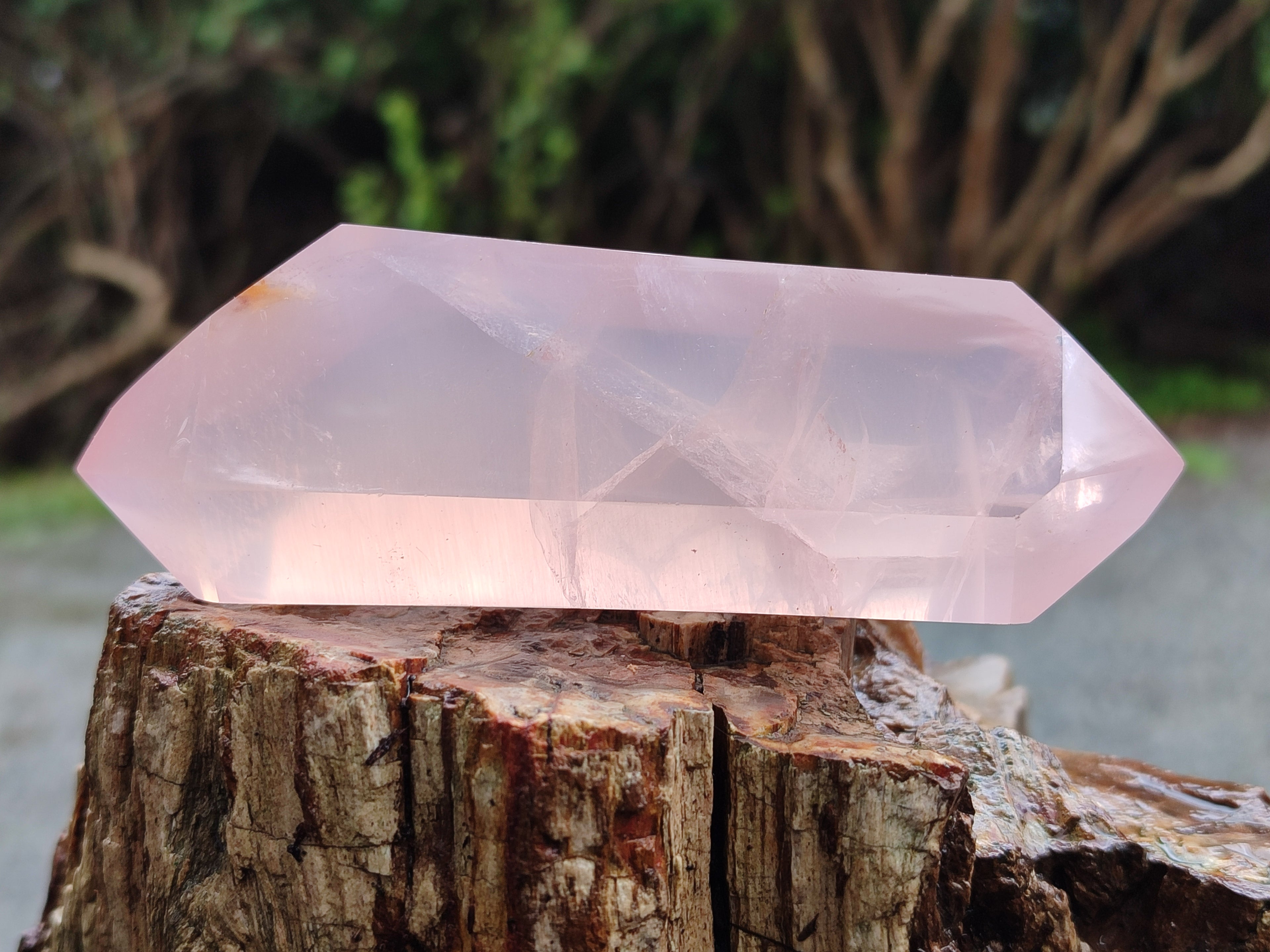 Polished Double Terminated Rose Quartz Points x 6 From Ambatondrazaka, Madagascar - Toprock Gemstones and Minerals 