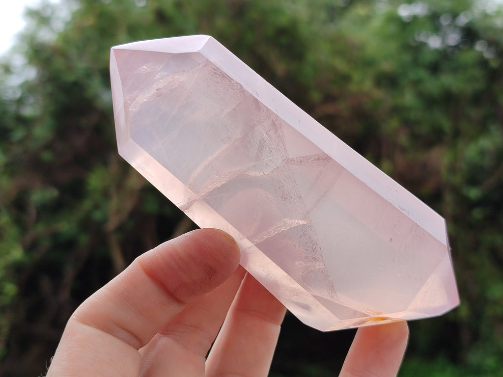 Polished Double Terminated Rose Quartz Points x 6 From Ambatondrazaka, Madagascar - Toprock Gemstones and Minerals 