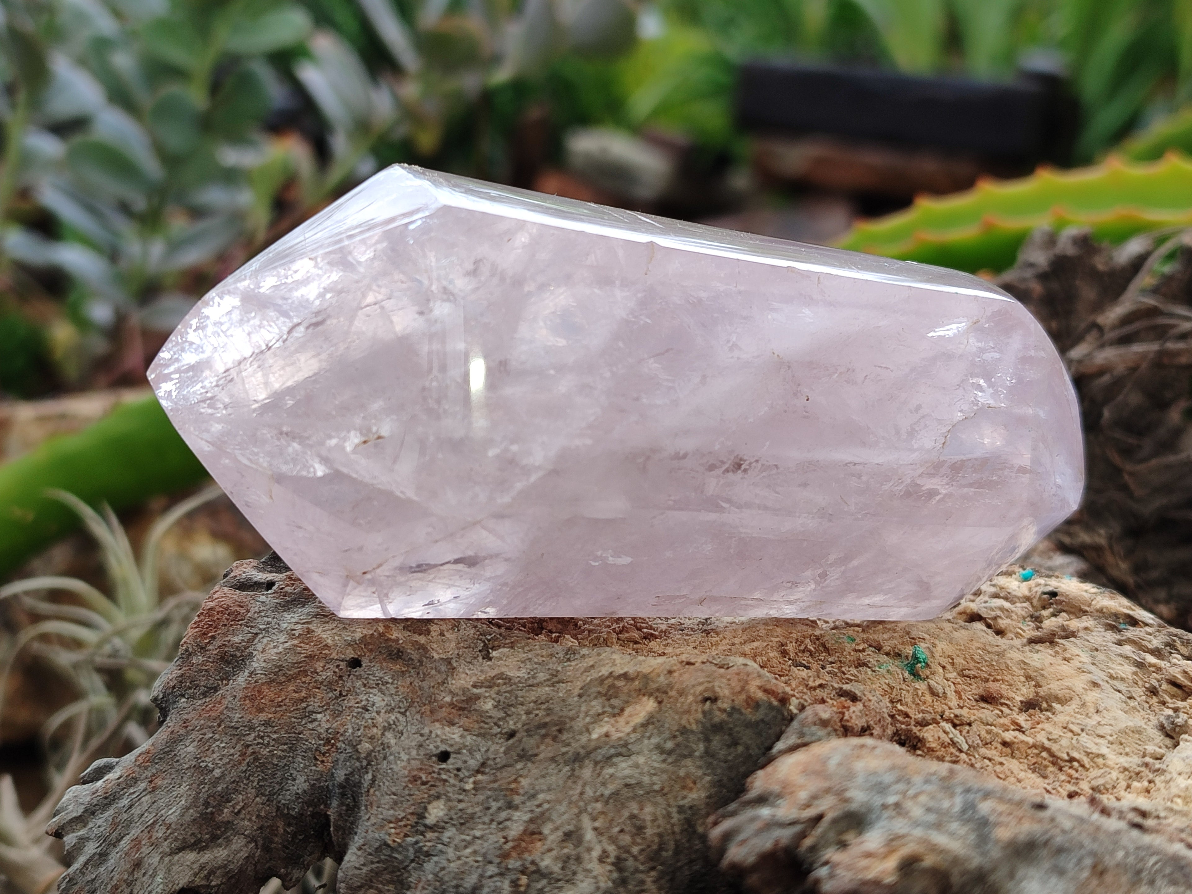 Polished Double Terminated Rose Quartz Points x 6 From Ambatondrazaka, Madagascar - Toprock Gemstones and Minerals 