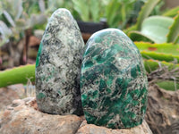 Polished Emerald Mica In Matrix Standing Free Forms x 5 From Mutoko, Zimbabwe - Toprock Gemstones and Minerals 