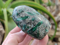 Polished Emerald Mica In Matrix Standing Free Forms x 5 From Mutoko, Zimbabwe - Toprock Gemstones and Minerals 