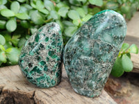 Polished Emerald Mica In Matrix Standing Free Forms x 5 From Mutoko, Zimbabwe - Toprock Gemstones and Minerals 