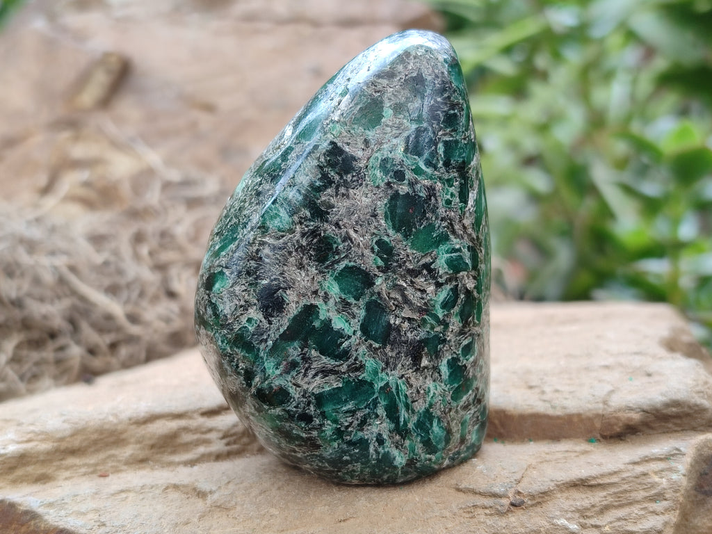 Polished Emerald Mica In Matrix Standing Free Forms x 5 From Mutoko, Zimbabwe - Toprock Gemstones and Minerals 