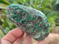 Polished Emerald Mica In Matrix Standing Free Forms x 5 From Mutoko, Zimbabwe - Toprock Gemstones and Minerals 