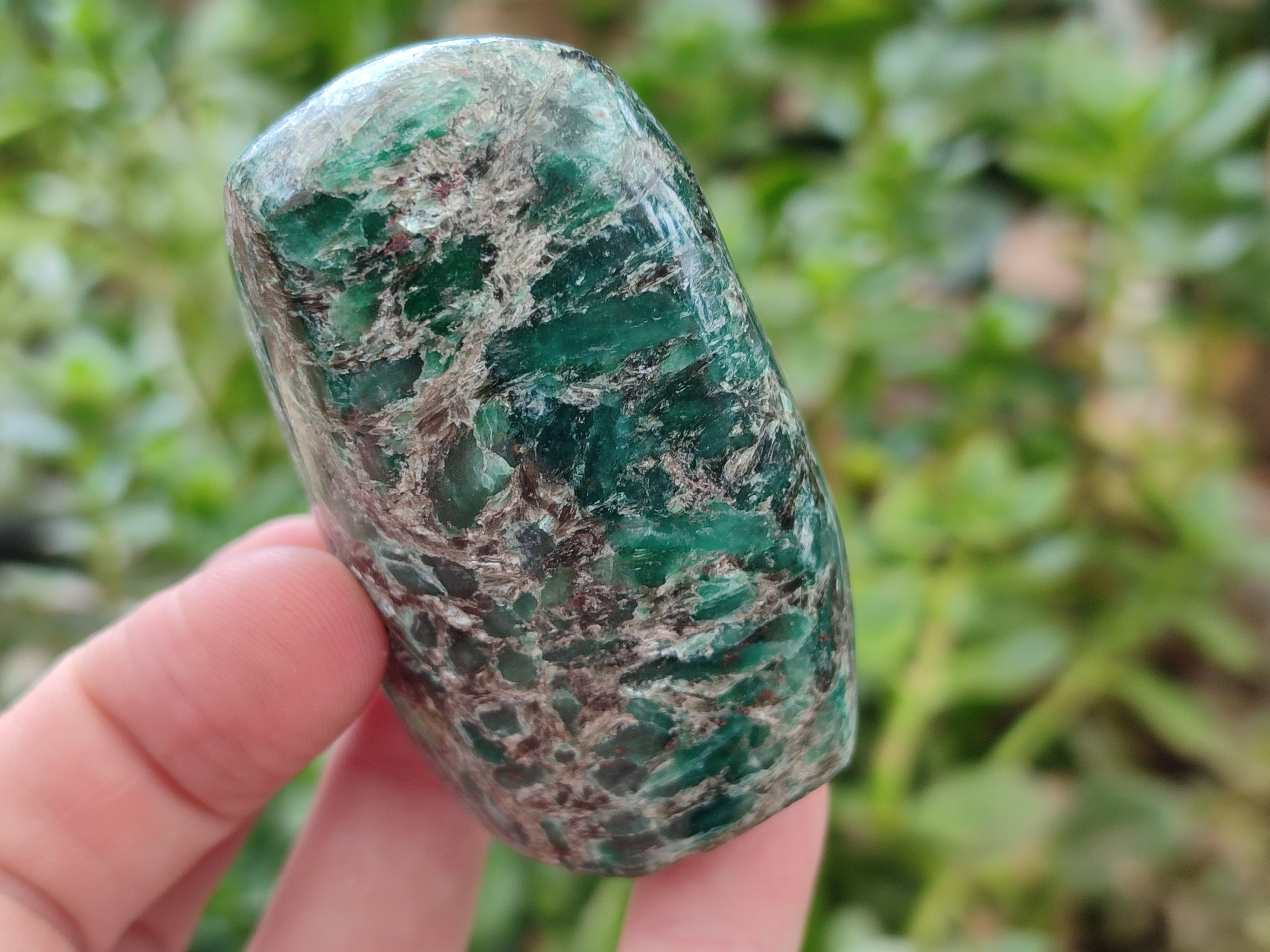 Polished Emerald Mica In Matrix Standing Free Forms x 5 From Mutoko, Zimbabwe - Toprock Gemstones and Minerals 