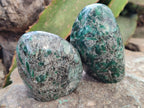 Polished Emerald Mica In Matrix Standing Free Forms x 5 From Mutoko, Zimbabwe - Toprock Gemstones and Minerals 