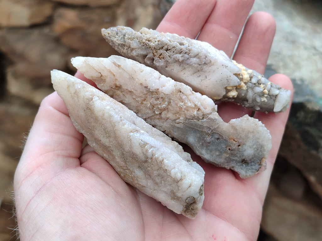 Natural Drusy Quartz Coated Calcite Pseudomorph Specimens x 12 From Alberts Mountain, Lesotho - Toprock Gemstones and Minerals 
