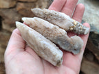 Natural Drusy Quartz Coated Calcite Pseudomorph Specimens x 12 From Alberts Mountain, Lesotho - Toprock Gemstones and Minerals 