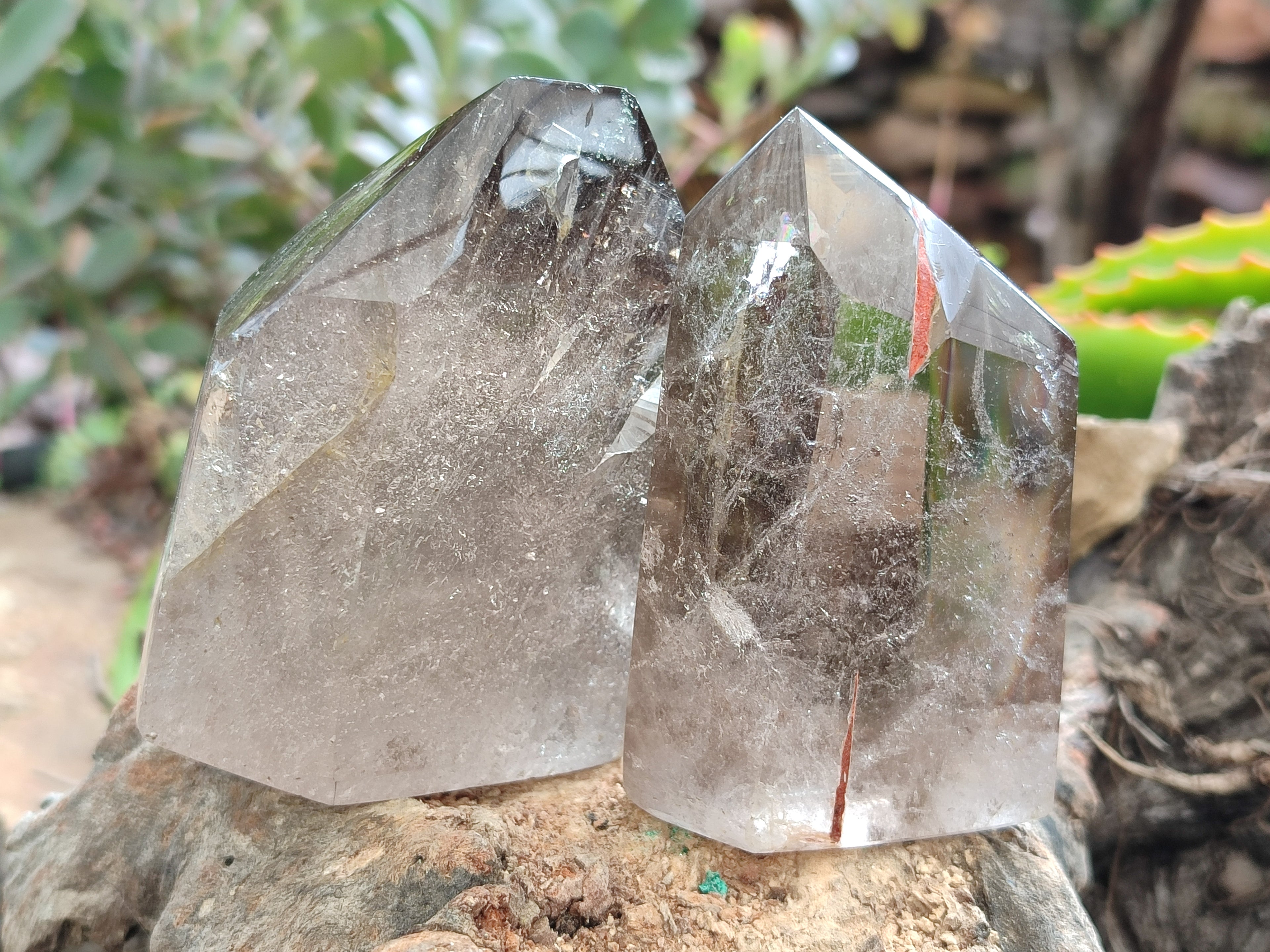 Polished Smokey Quartz Crystals x 3 From Madagascar - Toprock Gemstones and Minerals 