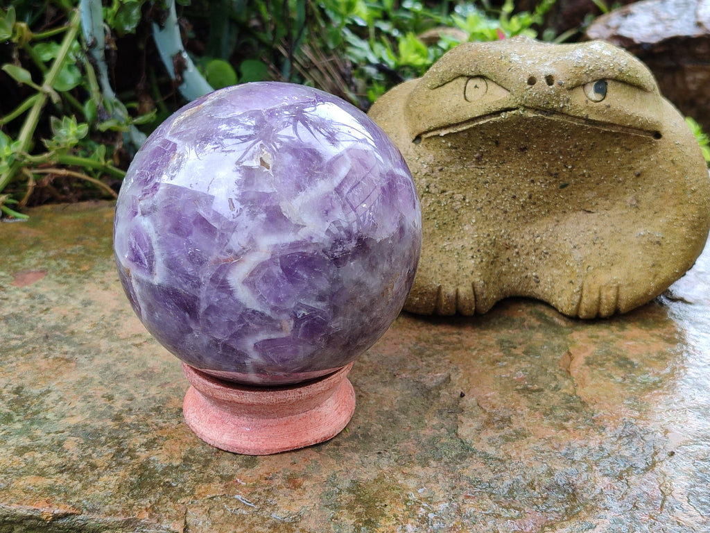 Polished Chevron Amethyst Sphere x 1 From Madagascar - Toprock Gemstones and Minerals 