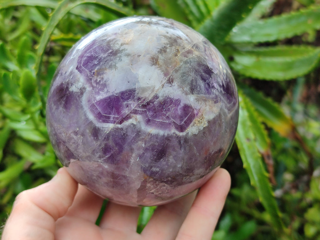 Polished Chevron Amethyst Sphere x 1 From Madagascar - Toprock Gemstones and Minerals 