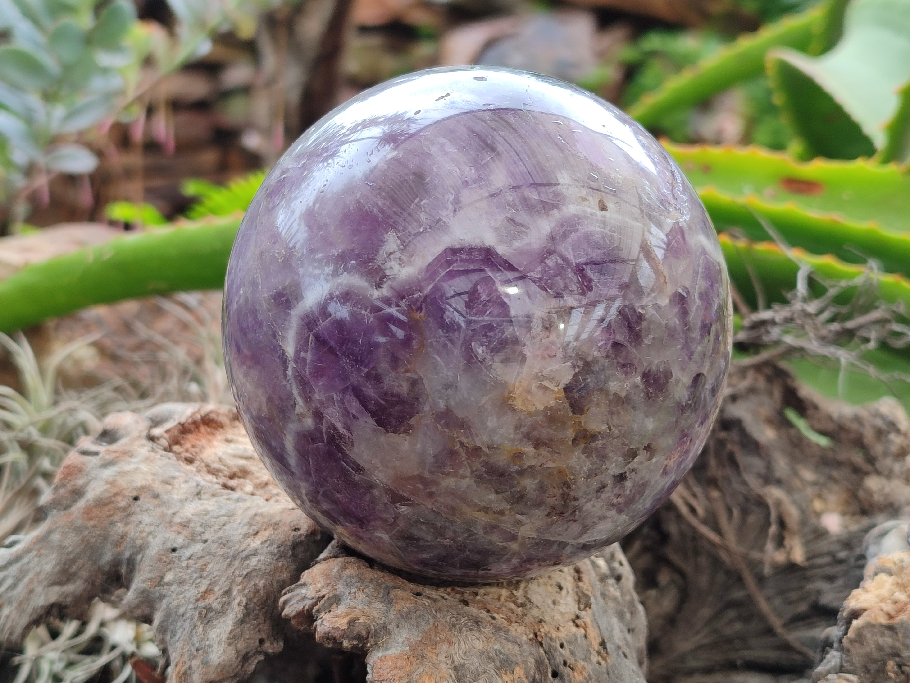 Polished Chevron Amethyst Sphere x 1 From Madagascar - Toprock Gemstones and Minerals 