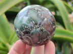Polished Emerald Mica In Matrix Spheres x 2 From Mutoko, Zimbabwe - Toprock Gemstones and Minerals 