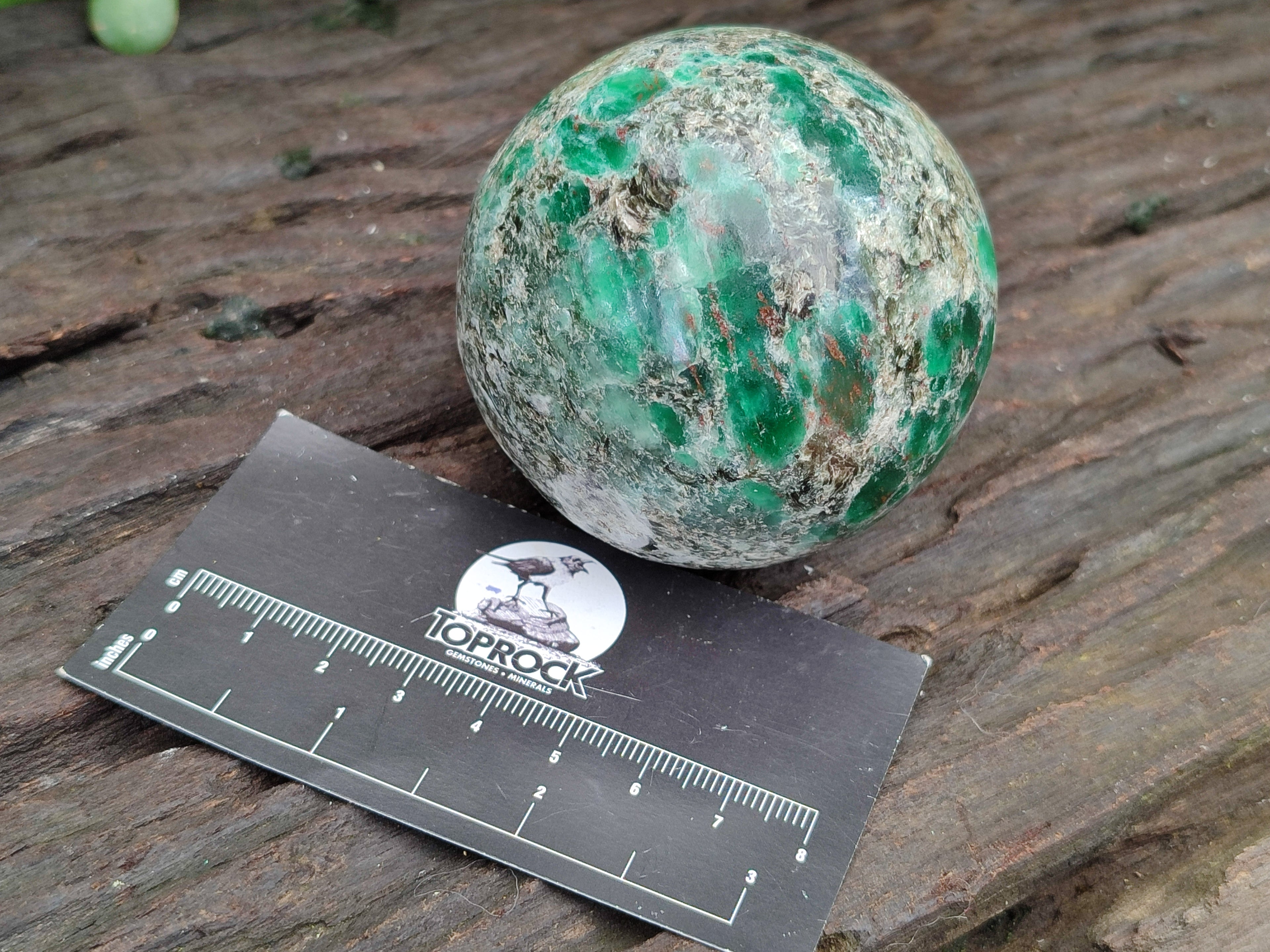 Polished Emerald Mica In Matrix Spheres x 2 From Mutoko, Zimbabwe - Toprock Gemstones and Minerals 