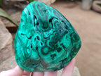 Polished Flower Banded Malachite Free Forms x 2 From Congo - Toprock Gemstones and Minerals 