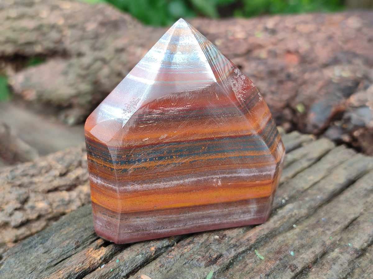 Polished Tiger Iron Jasper Points x 5 From South Africa - Toprock Gemstones and Minerals 