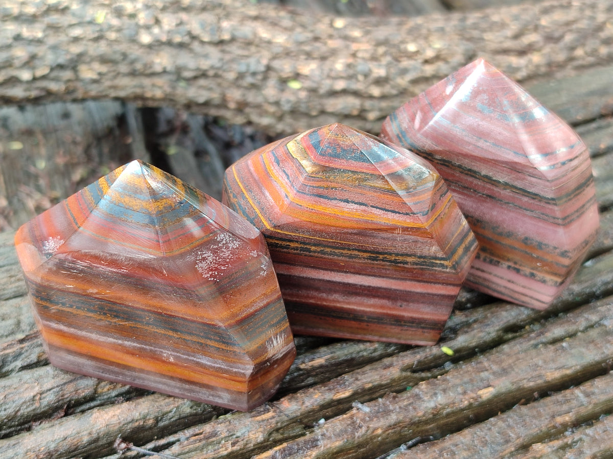 Polished Tiger Iron Jasper Points x 5 From South Africa - Toprock Gemstones and Minerals 
