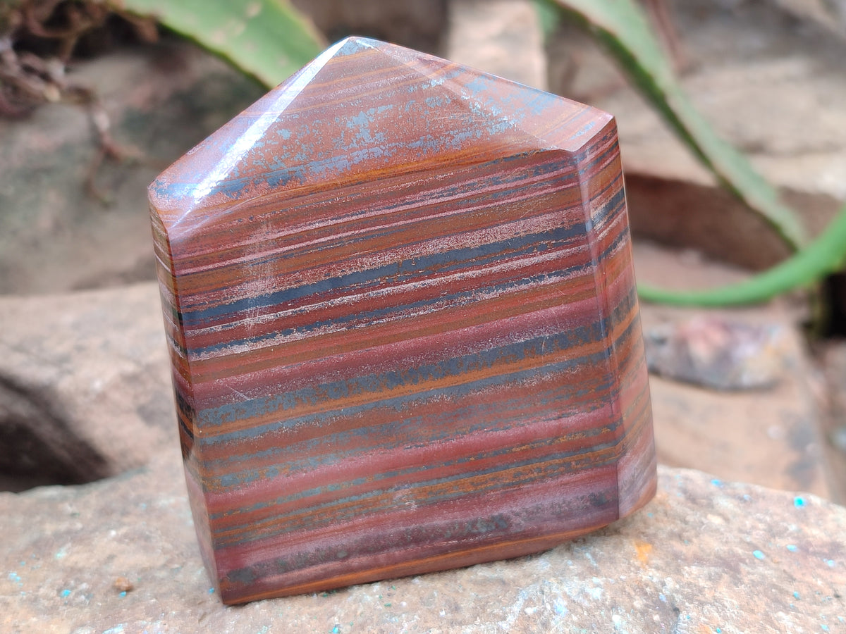 Polished Tiger Iron Jasper Points x 5 From South Africa - Toprock Gemstones and Minerals 