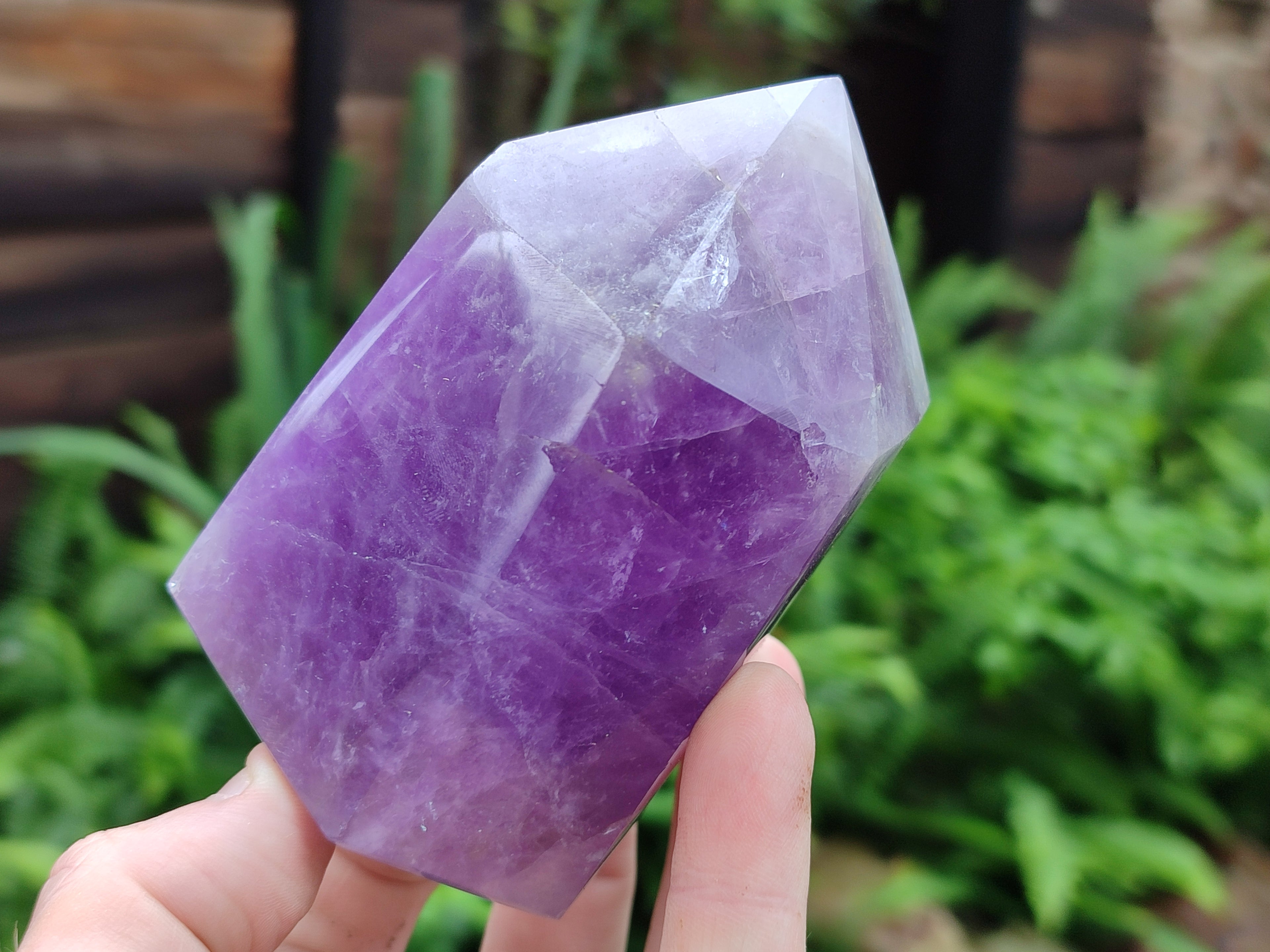 Polished Chevron Amethyst Points x 2 From Madagascar - Toprock Gemstones and Minerals 