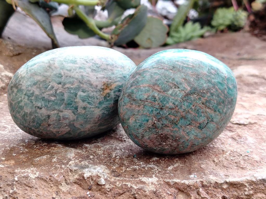 Polished Amazonite Free Forms x 12 From Madagascar - Toprock Gemstones and Minerals 