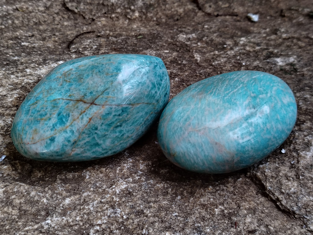 Polished Amazonite Free Forms x 12 From Madagascar - Toprock Gemstones and Minerals 