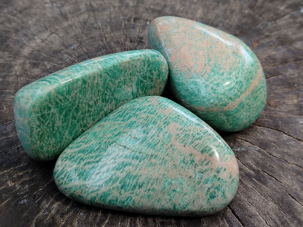 Polished Amazonite Free Forms x 12 From Madagascar - Toprock Gemstones and Minerals 