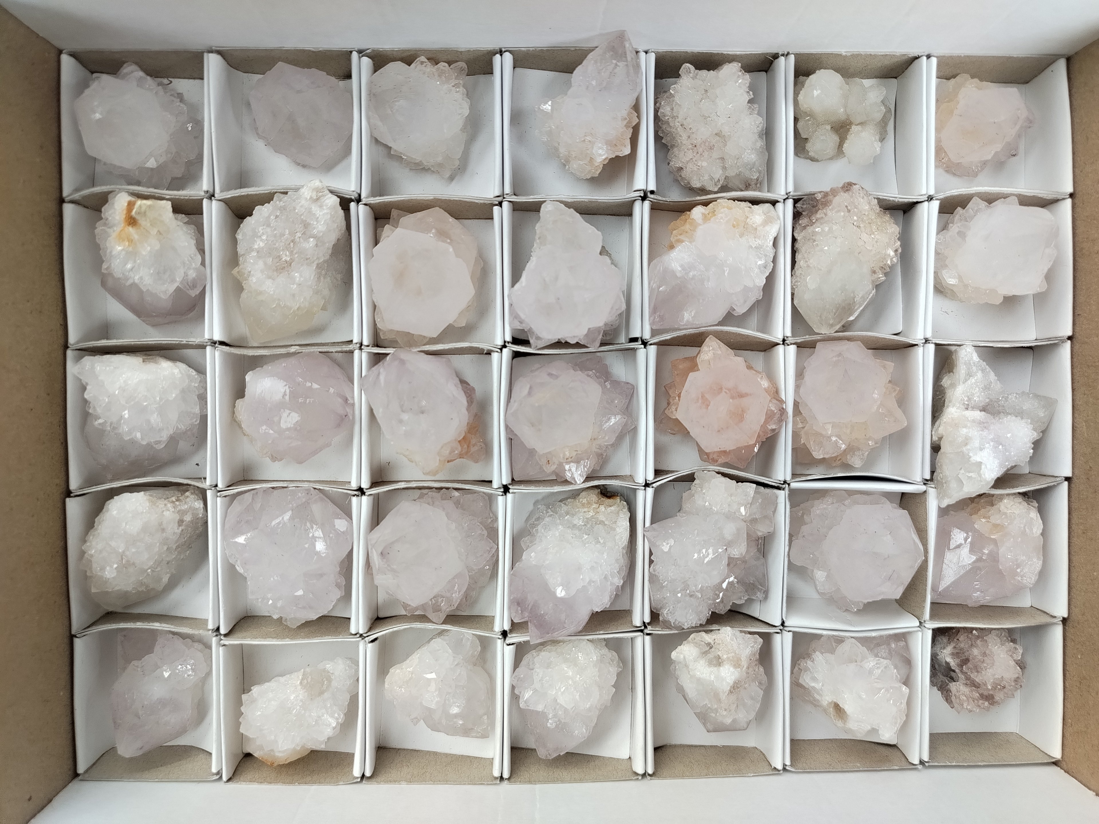 Natural Cactus Flower Spirit Quartz Clusters x 35 From South Africa - Toprock Gemstones and Minerals 