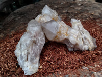 Natural Smokey Phantom Quartz Clusters x 6 From Luena, Congo - Toprock Gemstones and Minerals 